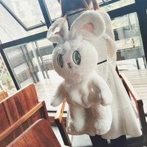 Cute Furry Rabbit Big Eyes Backpack